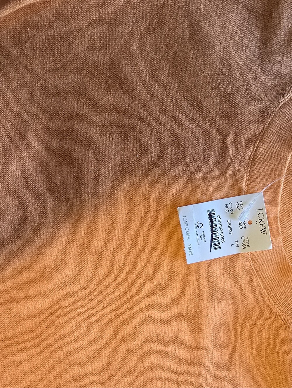 J. Crew Bright Orange Crewneck Sweater - Picture 3 of 3